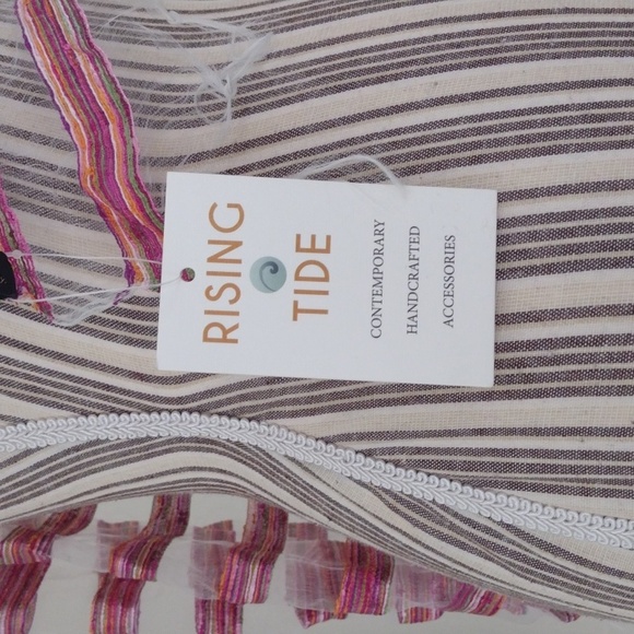 Rising Tide 100% Silk Pink Contemporary Summer Scarf NWT - Picture 8 of 11